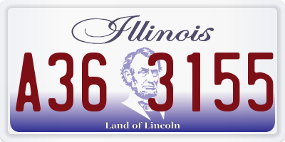 IL license plate A363155
