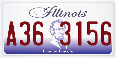 IL license plate A363156