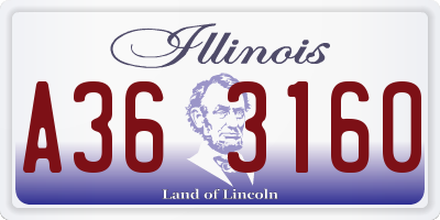 IL license plate A363160
