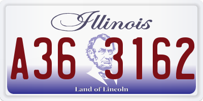 IL license plate A363162
