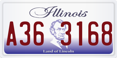 IL license plate A363168