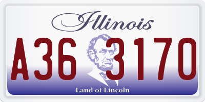 IL license plate A363170