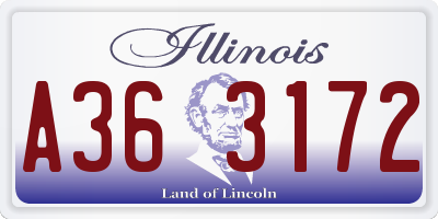 IL license plate A363172
