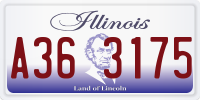 IL license plate A363175
