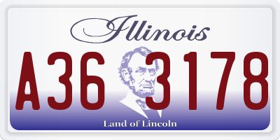 IL license plate A363178