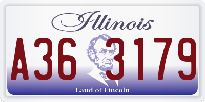 IL license plate A363179
