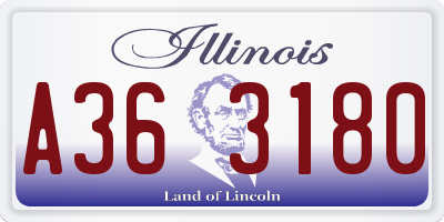 IL license plate A363180