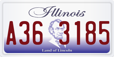 IL license plate A363185