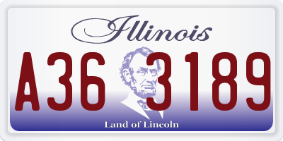 IL license plate A363189