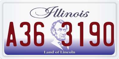 IL license plate A363190
