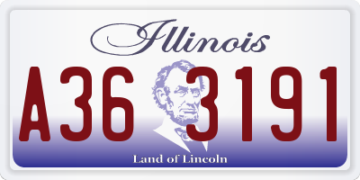 IL license plate A363191