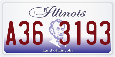 IL license plate A363193