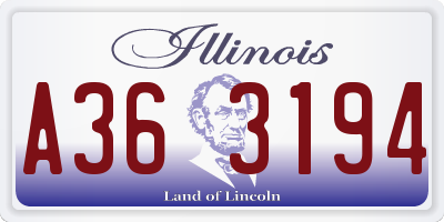 IL license plate A363194