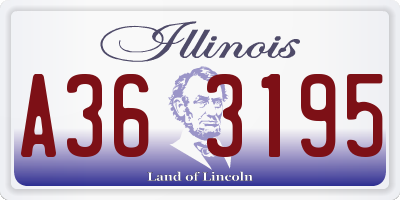 IL license plate A363195