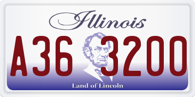 IL license plate A363200