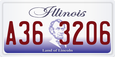 IL license plate A363206