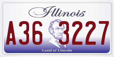 IL license plate A363227