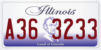 IL license plate A363233