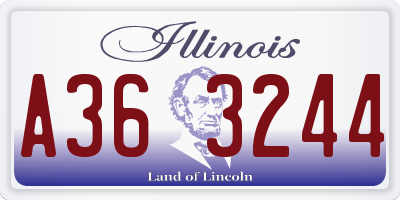 IL license plate A363244