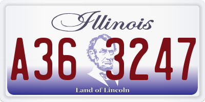 IL license plate A363247