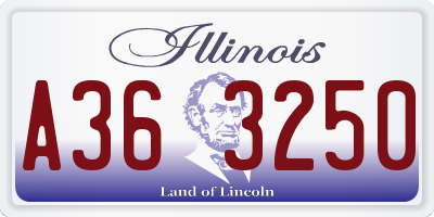 IL license plate A363250