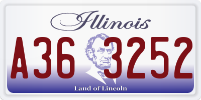 IL license plate A363252