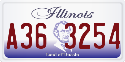 IL license plate A363254