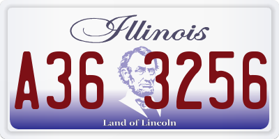 IL license plate A363256