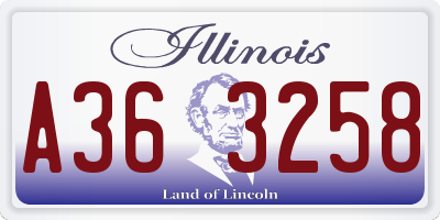 IL license plate A363258