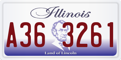 IL license plate A363261