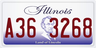IL license plate A363268