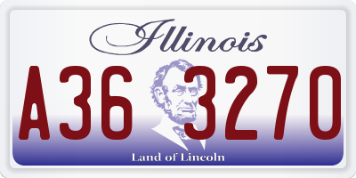 IL license plate A363270