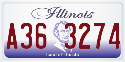 IL license plate A363274