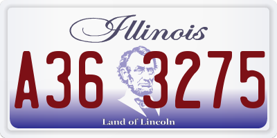 IL license plate A363275