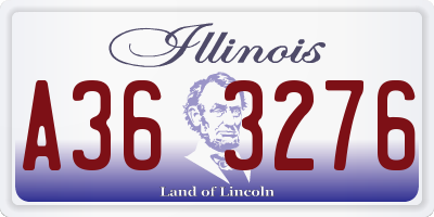 IL license plate A363276