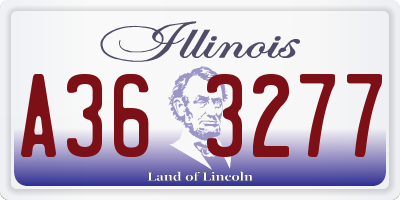 IL license plate A363277