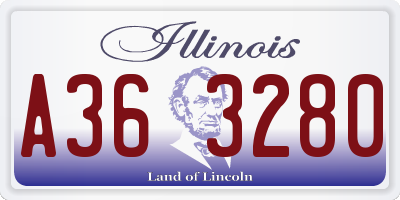 IL license plate A363280