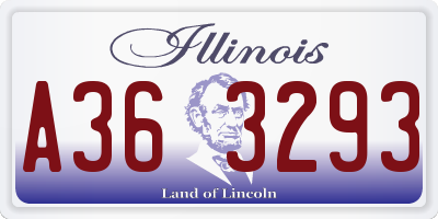 IL license plate A363293