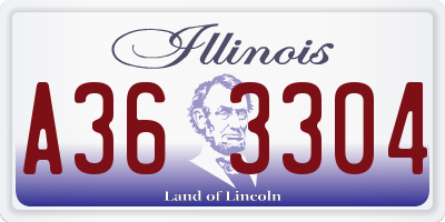 IL license plate A363304