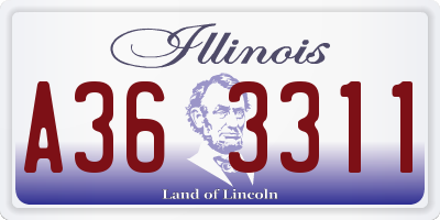 IL license plate A363311