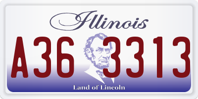 IL license plate A363313