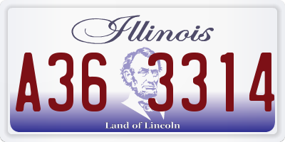 IL license plate A363314
