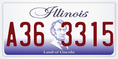 IL license plate A363315