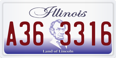 IL license plate A363316