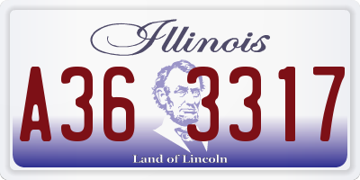 IL license plate A363317