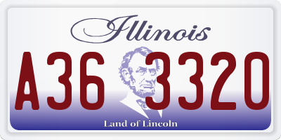 IL license plate A363320
