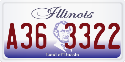 IL license plate A363322