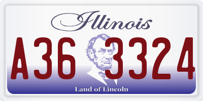 IL license plate A363324
