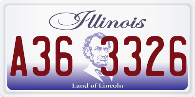 IL license plate A363326