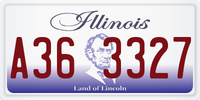 IL license plate A363327